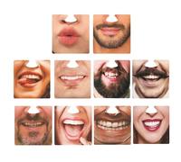 Puco Party Mask and Cup Mat Set - Pack of 10 Versatile Coaster Set Face Covers Paper Material for Cups