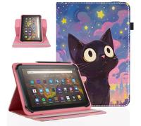 Pudazvi Universal 11 11.5 Inch Android Tablet Case,360 Degree Rotatable Kickstand Multiple Viewing Stand Case Cover for 10.5" 10.9" 11" 11.5" and All 10.5-11.5 Inch Touchscreen Tablet,Astral Cat