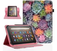 Pudazvi Universal 11 12 Inch Android Tablet Case,360 Degree Rotatable Kickstand Multiple Viewing Stand Cover for 10.9" 11" 11.5" 12" and All 10.9-12 Inch Touchscreen Tablet,Succulent Plants