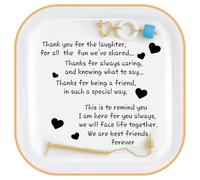 PUDDING CABIN Friend Gift for Women,Ring Dish with Friendship Quotes Trinket Dish for Women Birthday Retirement Unique Gift