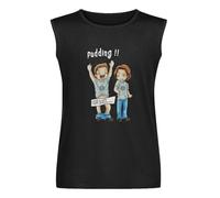 Pudding Dean Sam & Oh My Mens Unisex Sleeveless T-Shirt Graphic Print Vests Top Black Tank Tee S