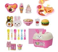 Pudding Feeding Toy Set Simulation Snack Toy Foods with Storage Case Interactive Fun Pretend Play Food for Girls Kids, Décor intérieur pour la maison