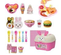 Pudding Feeding Toy Set Simulation Snack Toy Foods with Storage Case Interactive Fun Pretend Play Food for Girls Kids, Pudding with Spoon, Foods