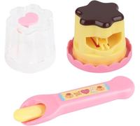 Pudding Feeding Toys for Baby, Pudding Bowl with Spoon Simulated Feeding Snack Toys Funny Food Kitchen Accessories for Girls Ages 3-8, Pretend Play Food for Baby Doll, Role Play Toys for Kids (Pink)