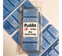 Puddle of Wax - Blue Cotton Candy Soy Wax Melt Snap Bar - 50g - Sweet Scent - Vegan Friendly - Made in the UK