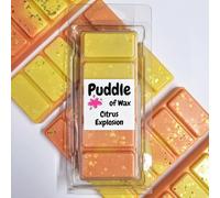 Puddle of Wax - Citrus Explosion Soy Wax Melt Snap Bar - 50g - Fruity Scent - Vegan Friendly - Made in the UK