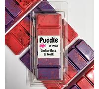 Puddle of Wax - Indian Rose & Musk Soy Wax Melt Snap Bar - 50g - Laundry Scent - Vegan Friendly - Made in the UK
