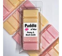 Puddle of Wax - Peony & Blush Suede Soy Wax Melt Snap Bar - 50g - Floral Scent - Vegan Friendly - Made in the UK