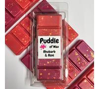Puddle of Wax - Rhubarb & Rose Soy Wax Melt Snap Bar - 50g - Fruity Scent - Vegan Friendly - Made in the UK