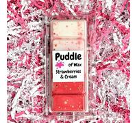 Puddle of Wax - Strawberries & Cream Soy Wax Melt Snap Bar - 50g - Sweet Scent - Vegan Friendly - Made in the UK