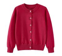 Puddle Suit 7-8 Years Kids Baby Knitted Solid Color Cardigan Uniform Button Up Down Sweaters Jumpers Long Sleeve Tops Red 18-24 Months
