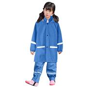 Puddle Suit for Girls EVA Raincoat for Girl Boy Rainproof Overalls Quick-Dry Hooded Rainy Coat Reusable EVA Rainy Poncho Toddler Rain Cape Kids Rain Coat for Girls and Boys (Blue, 2 Year)