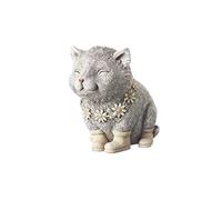 Pudgy Pals Cat in Rain Boots Garden Statue Figurine 7.75 Inches