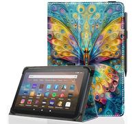 Pudiceva Universal 11 12 Inch Android Tablet Case,Slim Folding Stand Cover for 10.9" 11" 11.5" 12" and All 11"- 12" Touchscreen Tablet Case with Stylus Pen Holder,Butterfly 09