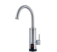 Pudin,220V Electric Instant Heater,Supply Hot and Cold Water,Stainless Hot Water Tap with LED Digital Display for Home Facilities(British Plug)