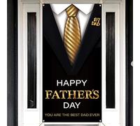 Pudodo Happy Father's Day Door Cover You are The Best Dad Ever Suit Front Door Banner Party Photography Home Porch Decoration