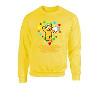 Pudsey Announcement Child Spotty Day Jumper - Pudsey Cartoon Bear Children Need 2025 Supporting Event Gift Unisex Kids Adult Sweatshirt Top(XXL, Yellow)