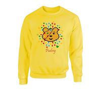 Pudsey Child Spotty Day Bear Face Jumper - Children Spotty Bear Need Day 2025 Support Gift For Boys Girls Unisex Kids Adults Sweatshirt Top (Yellow, 5 Years)