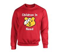Pudsey Children Need Day 2025 Jumper - Boys Girls Spotty Bear Pudsey Day School Child Supporting Gift For Kids Adults Unisex Sweatshirt Top (Red, 5 Years)
