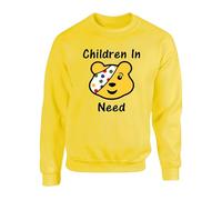 Pudsey Children Need Day 2025 Jumper - Boys Girls Spotty Bear Pudsey Day School Child Supporting Gift For Kids Adults Unisex Sweatshirt Top (Yellow, 12 Years)