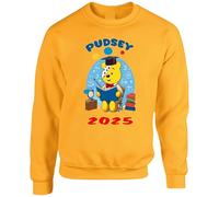 Pudsey Day Professor Cute Bear Teacher SweatShirt Spotty Day 2025 Child In Support Charity Need Fundraising Unisex Kids Jumper (Yellow, 7 Years)