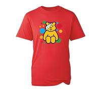 Pudsey Day Sitting Bear 2024 T-Shirt, School Children Spotty Day 2024 Cartoon Bear Boys Girls Unisex Kids Adults Tee Top (Red, 4XL)