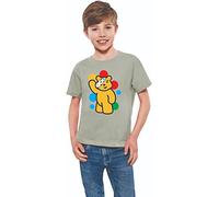 Pudsey Day T-Shirt 2024 - Comic Relief Inspired Bear Design for Children Event in Need, Spotty Waving Eye Patch Hat Tee for Boys & Girls Heather Grey