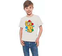 Pudsey Kids' Bear T-Shirt 2024 - Comic Relief Inspired Tee for Children Charity in Need, Spotty Waving Eye Patch Boys & Girls, White