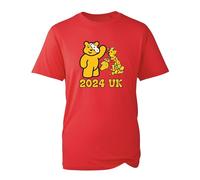 Pudsey UK Map 2024 T-Shirt, UK Children Spotty Day Pudsey Cartoon Bear Child Need Support Gift Kids Adults Unisex Tee Top (Red, 3XL)