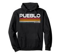 Pueblo Colorado Retro Stripes Vintage City Design Pullover Hoodie