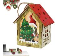Pueblo navideño,Adornos LED Para cabina | Cabaña Luminosa de Madera, decoración de escritorio de Navidad, Adorno de árbol de Navidad Brillante, CASA de Navidad iluminada, Model de CASA de vacaciones