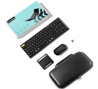 PuechAxe Foldable Keyboard and Mouse, Full-Size Portable Folding Wireless Keyboard Mouse Combo, 2.4G + BT5.0 x 2, Rechargeable Bluetooth Travel Keyboard and Mouse for Laptop iPad Tablet