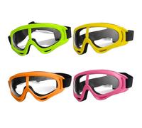Puedno 4pcs Kids Safety Glasses, UV400 Safety Goggles, Kids Protective Goggles for Nerf Gun Game, Children's Safety Glasses for Outdoor Sports (orange green pink yellow)