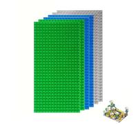 Puedno 6pcs Classic Baseplates Building Plates, 16 x 32 Stud Rectangle Building Base, 12.9 x 25.6 CM Building Board Baseboards 100% Compatible with All Major Brands, 3 Colours