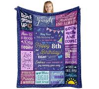 puekrtoa Birthday Gifts for 8 Year Old Girls Boys, 8 Year Old Girl Birthday Gift Ideas, 8th Birthday Decorations for Girls, Birthday Present for 8 Year Old Girl, Girls Age 8 Throw Blanket 60x50 Inch