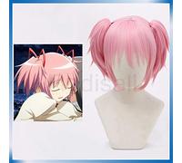 Puella Magi Madoka Kaname Madoka Cosplay Pink Wig Synthetic Hair Short Buns Halloween Cosplay Hair
