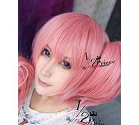Puella Magi Madoka Magica.Kaname Madoka Pink short 2 clip ponytails anime party cosplay wig +wig cap as the picture