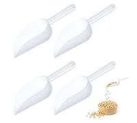 PUERFOCA 4 Pcs Multi-Purpose Food Scoop, Plastic Kitchen Scoop, Ice Scoop for Canisters, Flour, Dry Foods, Coffee Beans, Pop Corn, Pet Food