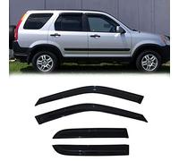 Puermto 94459 Side Window Wind Deflector, 4pcs Out-Channel Tape-On Nice Rain Guards Set, Dark Smoke Window Visor fit for 2002-2006 Honda CR-V