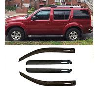 Puermto Original Side Window Wind Deflector,4pcs Out-Channel Tape On Dark Smoke Sun Rain Guards Set, Vent Visor fit for 2005-2012 Nissan Pathfinder 94512
