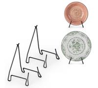 PUERSI 2 Pack Bowl Display Stand, 7.5 Inch Iron Bowl Holder, Large Plate Stands for Display Large Deep Plates, Platters, Dishes, Picture, Frame, 13.2 x 13.2 x 19 cm (For Bowls under 8.9 cm Depth)