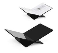 PUERSI Acrylic Book Stands for Display, Open Bookstand, Coffee Table Book Stand, Display Easel for Quran, Magazine, Art, Cook Book, Bible, Textbooks - Black