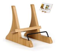 PUERSI Cookbook Stand for Kitchen Counter, Bamboo Cookbook Holder