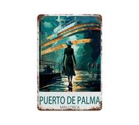 Puerto De Palma Mallorca，Tin Sign Vintage Wall Poster Retro Iron Painting Metal Plaque Sheet for Bar Cafe Garage Home Gift Birthday Wedding(20x30cm）8x12 inch-R9