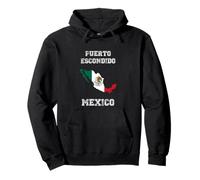 Puerto Escondido Mexico Vintage Mexico Flag Map Design Pullover Hoodie