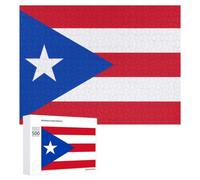 Puerto PR Flag Puzzle Wood Jigsaw Puzzles 500 PCS