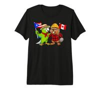 Puerto Rican Canadian Roots Puerto Rico Canada Flag Premium T-Shirt