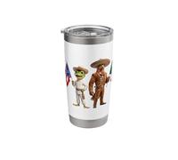 Puerto Rican Coqui Frog Mexican Eagle Mexico Flag Boricua Stainless Steel Insulated Tumbler