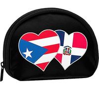 Puerto Rican Dominican Republic Flag Heart Coin Purse Wallet Women and Girls Cute Fashion Bag Change Pouch Key Holder Women Purse Gift