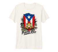 Puerto Rican Flag Beach Summer Vacation Frog Premium T-Shirt